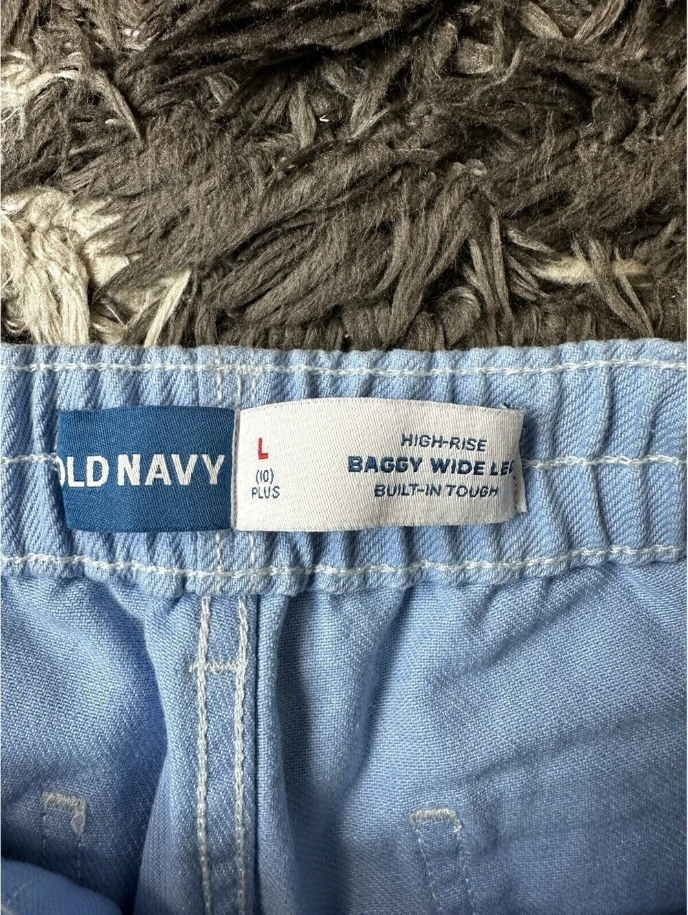 NWT Old Navy High Rise Baggy Wide Leg Pants Light Blue Girls Size Large 10 Plus